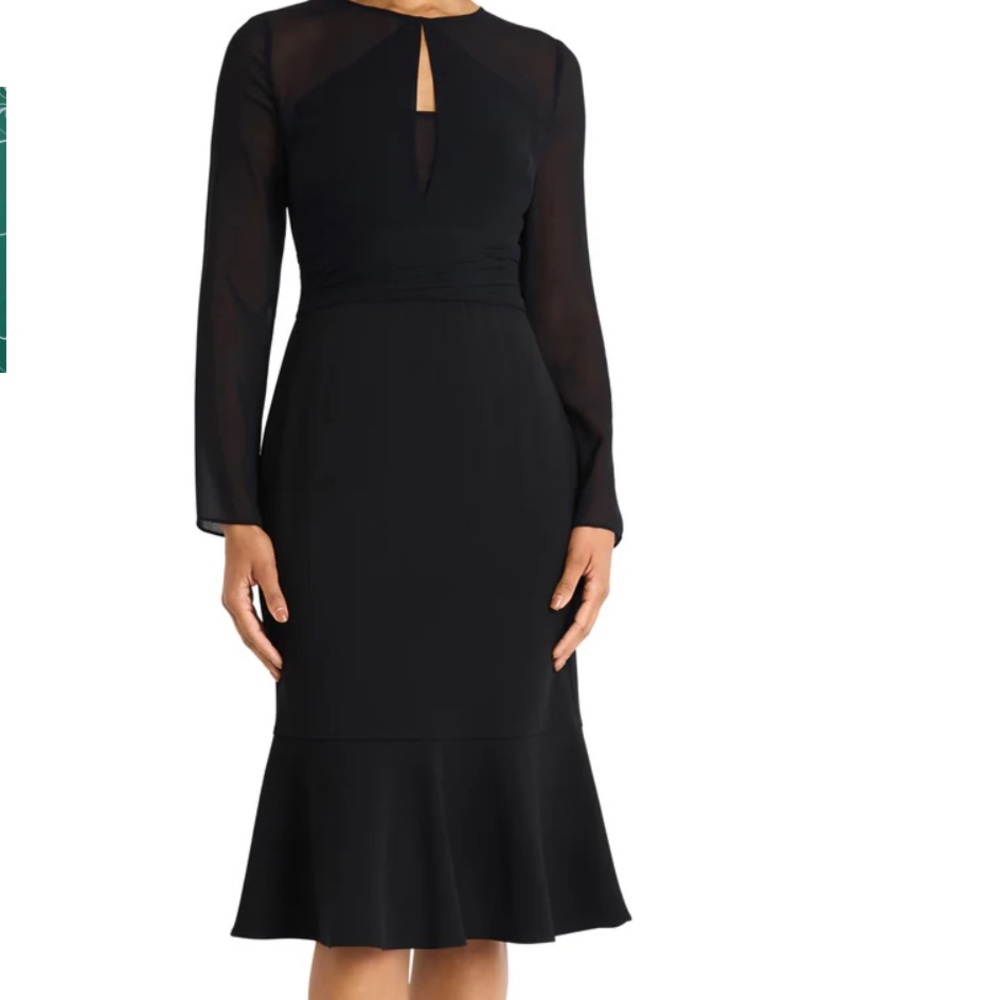 Maggy London Iris Long Sleeve Dress Black Size US 4 NWOT